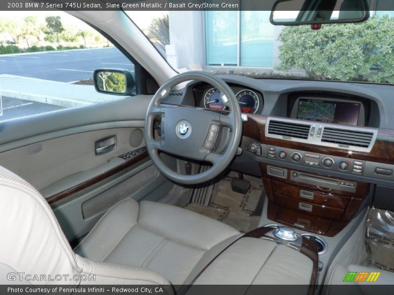 Slate Green Metallic / Basalt Grey/Stone Green 2003 BMW 7 Series 745Li Sedan