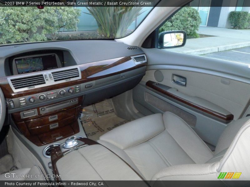 Slate Green Metallic / Basalt Grey/Stone Green 2003 BMW 7 Series 745Li Sedan