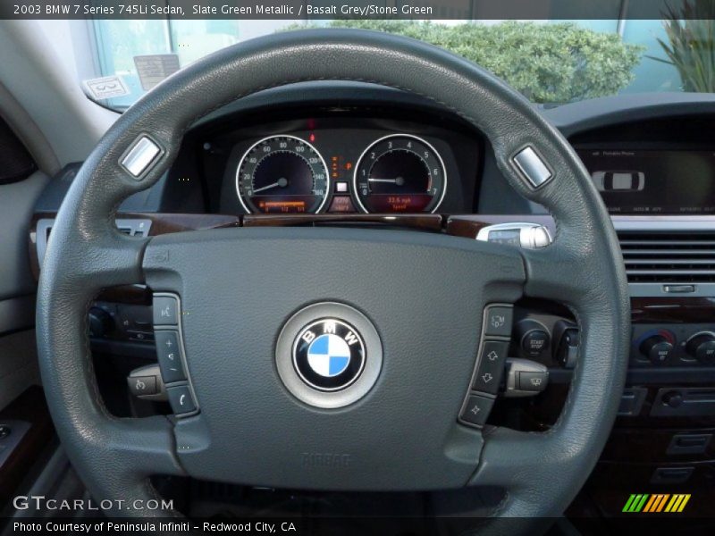 Slate Green Metallic / Basalt Grey/Stone Green 2003 BMW 7 Series 745Li Sedan