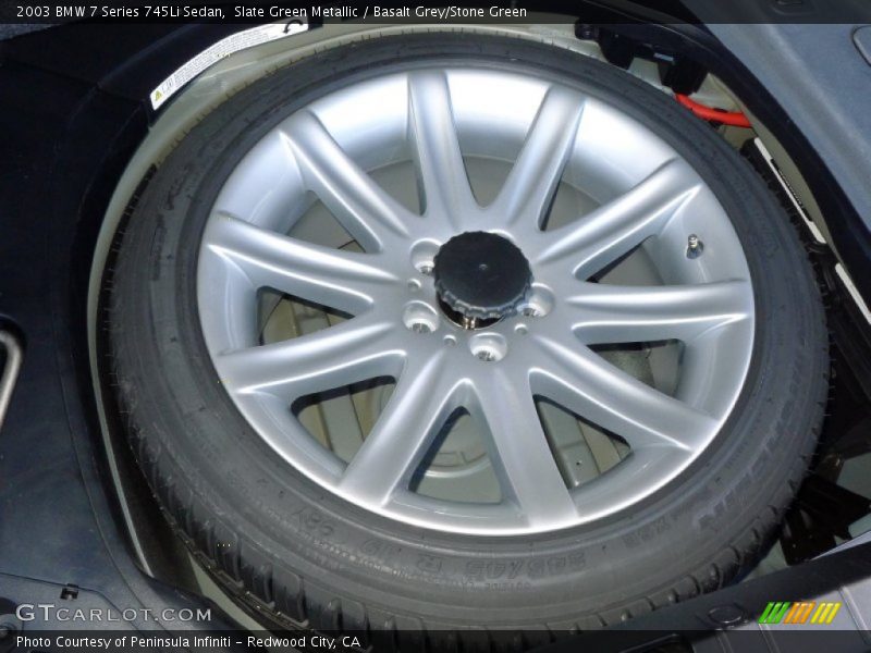 Slate Green Metallic / Basalt Grey/Stone Green 2003 BMW 7 Series 745Li Sedan