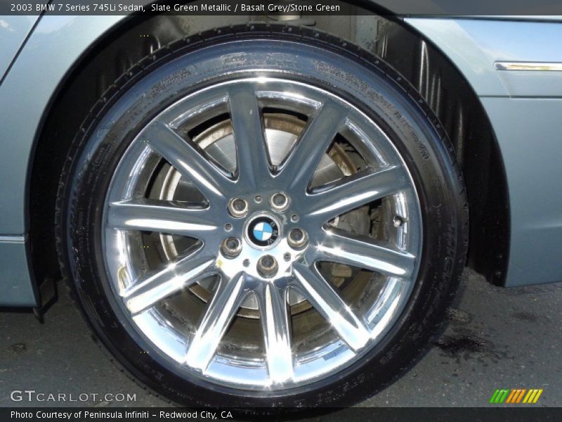 Slate Green Metallic / Basalt Grey/Stone Green 2003 BMW 7 Series 745Li Sedan
