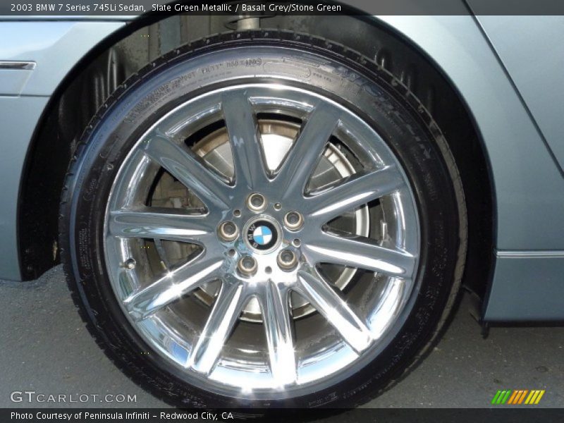 Slate Green Metallic / Basalt Grey/Stone Green 2003 BMW 7 Series 745Li Sedan