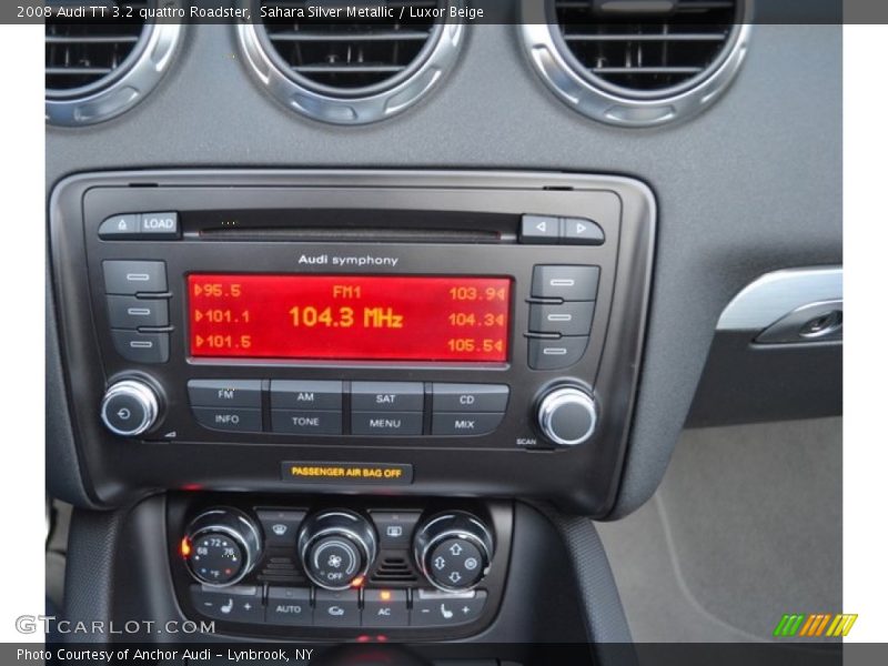 Sahara Silver Metallic / Luxor Beige 2008 Audi TT 3.2 quattro Roadster