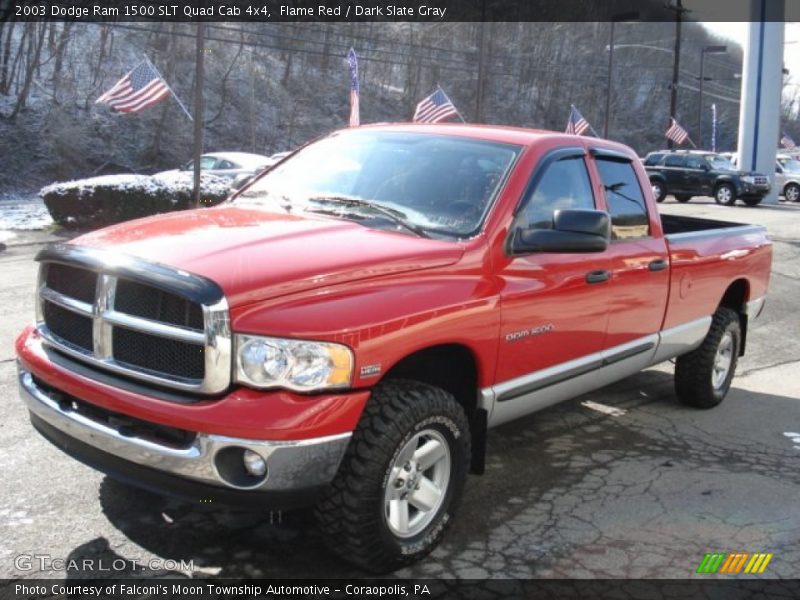 Flame Red / Dark Slate Gray 2003 Dodge Ram 1500 SLT Quad Cab 4x4