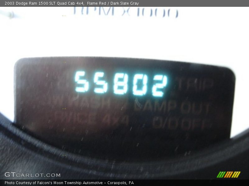 Flame Red / Dark Slate Gray 2003 Dodge Ram 1500 SLT Quad Cab 4x4