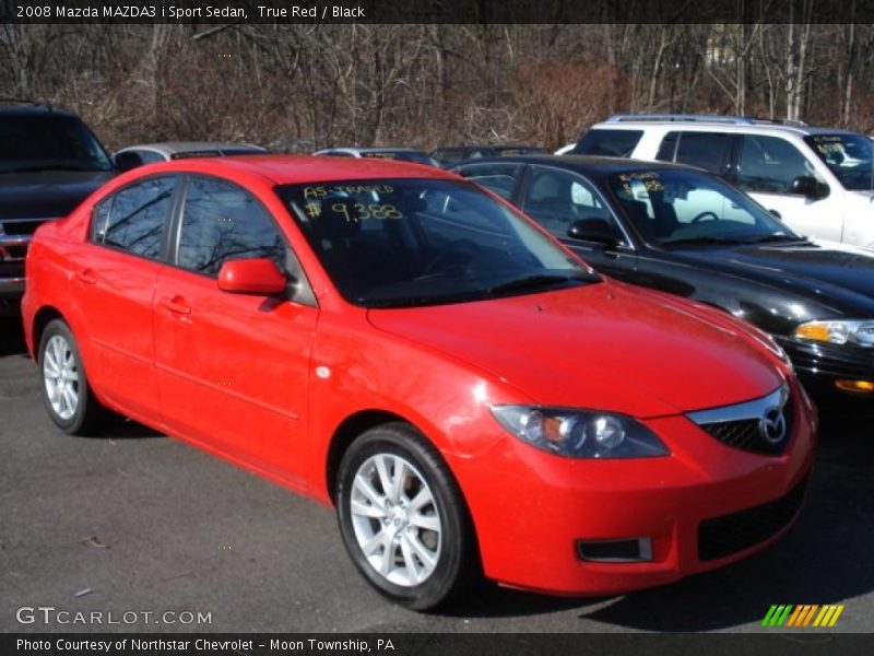 True Red / Black 2008 Mazda MAZDA3 i Sport Sedan