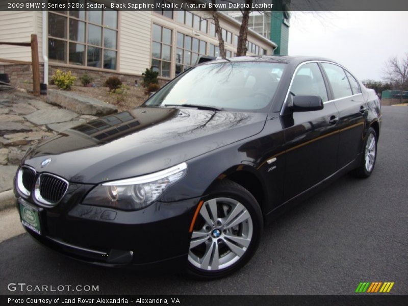 Black Sapphire Metallic / Natural Brown Dakota Leather 2009 BMW 5 Series 528xi Sedan
