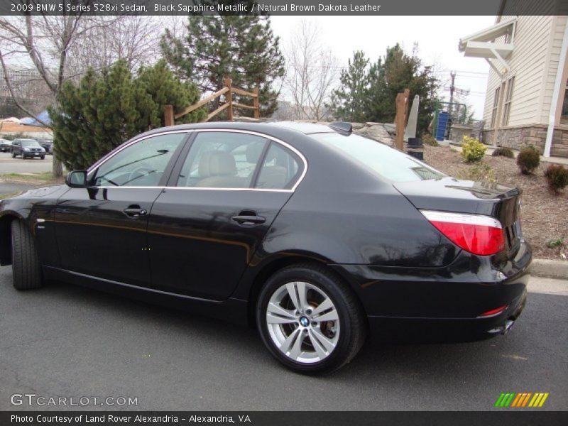 Black Sapphire Metallic / Natural Brown Dakota Leather 2009 BMW 5 Series 528xi Sedan