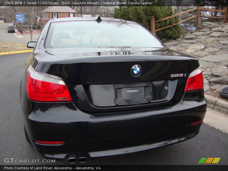 Black Sapphire Metallic / Natural Brown Dakota Leather 2009 BMW 5 Series 528xi Sedan