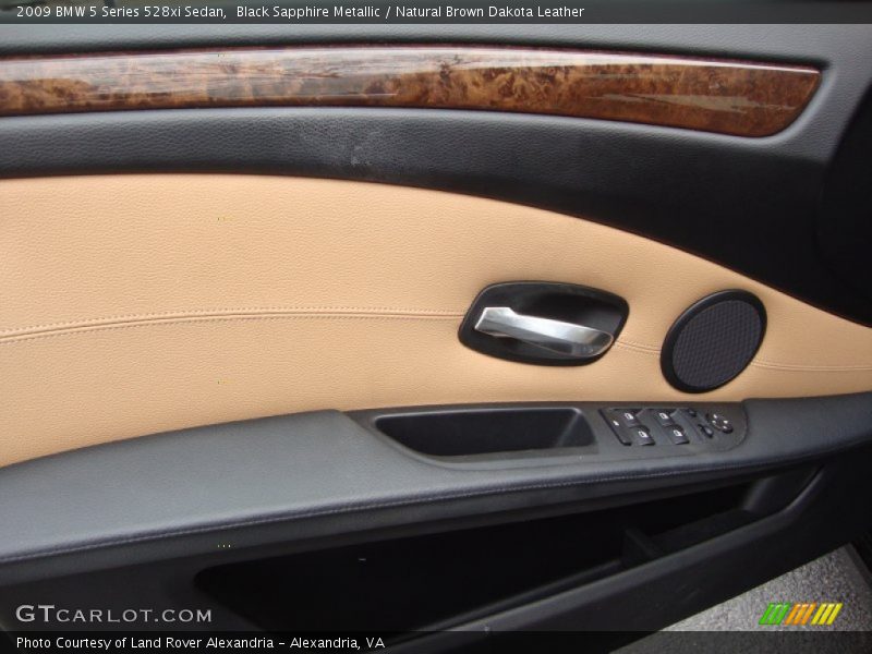Black Sapphire Metallic / Natural Brown Dakota Leather 2009 BMW 5 Series 528xi Sedan