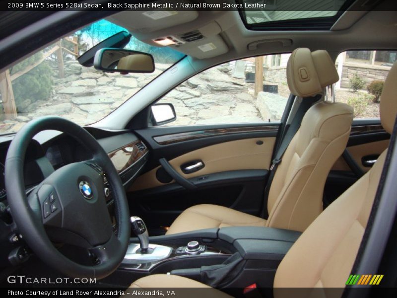 Black Sapphire Metallic / Natural Brown Dakota Leather 2009 BMW 5 Series 528xi Sedan