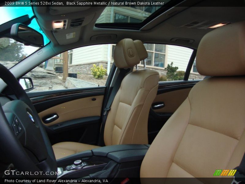 Black Sapphire Metallic / Natural Brown Dakota Leather 2009 BMW 5 Series 528xi Sedan