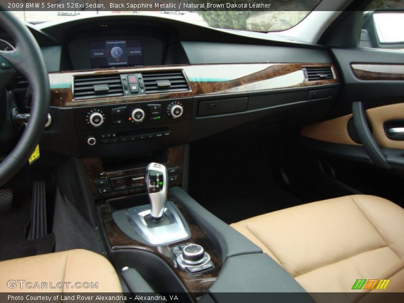Black Sapphire Metallic / Natural Brown Dakota Leather 2009 BMW 5 Series 528xi Sedan