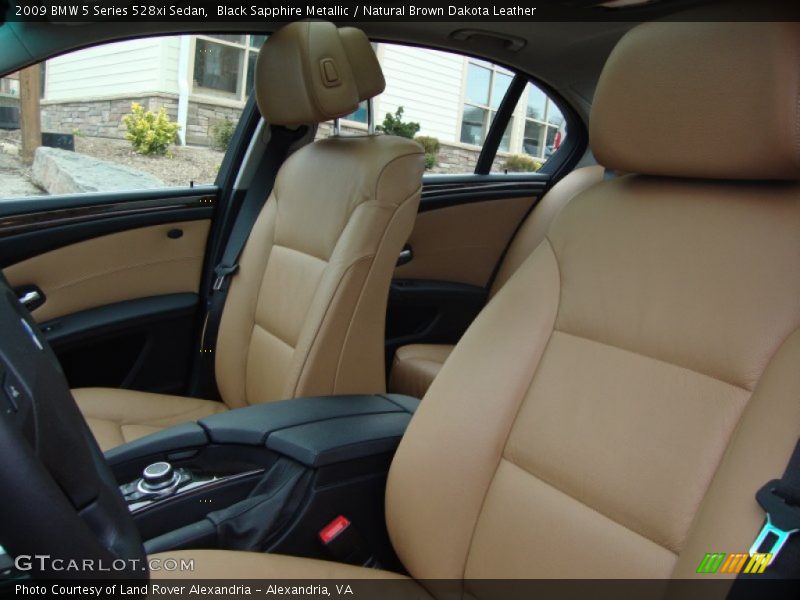 Black Sapphire Metallic / Natural Brown Dakota Leather 2009 BMW 5 Series 528xi Sedan