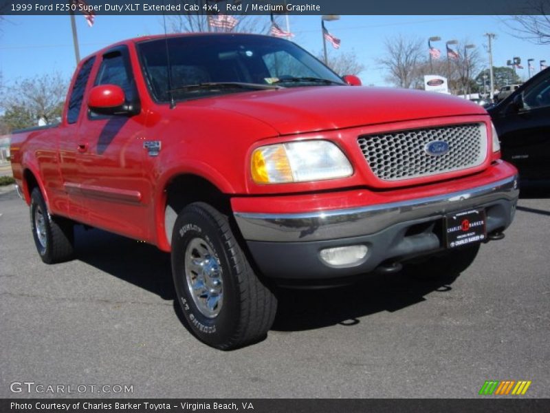 Red / Medium Graphite 1999 Ford F250 Super Duty XLT Extended Cab 4x4