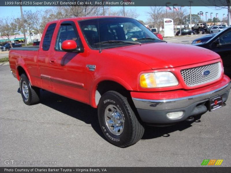 Red / Medium Graphite 1999 Ford F250 Super Duty XLT Extended Cab 4x4