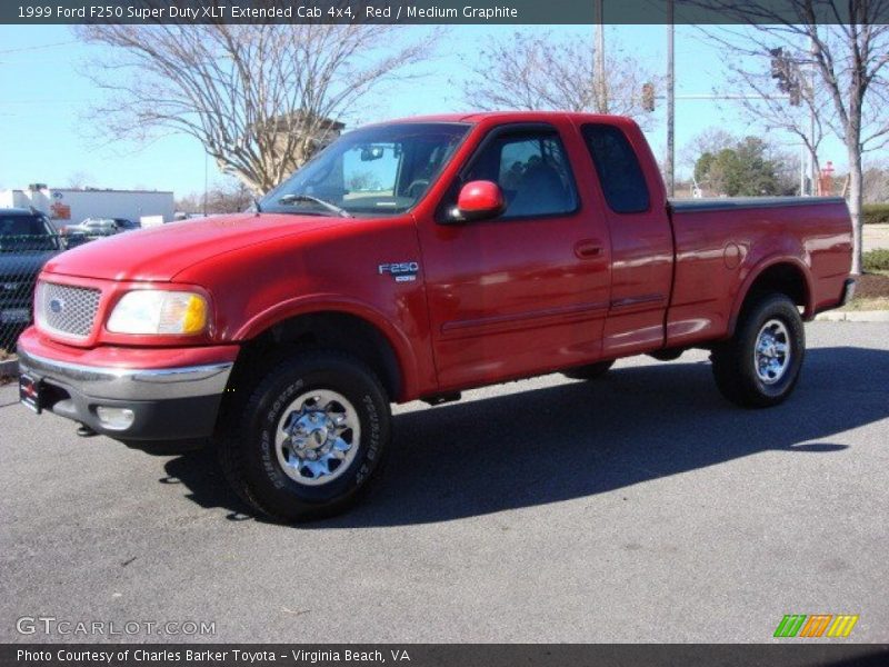 Red / Medium Graphite 1999 Ford F250 Super Duty XLT Extended Cab 4x4