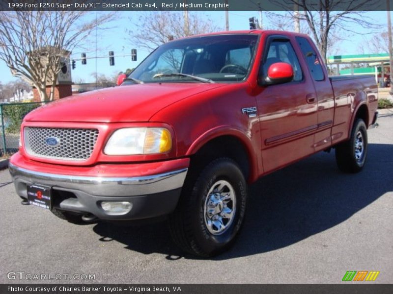 Red / Medium Graphite 1999 Ford F250 Super Duty XLT Extended Cab 4x4