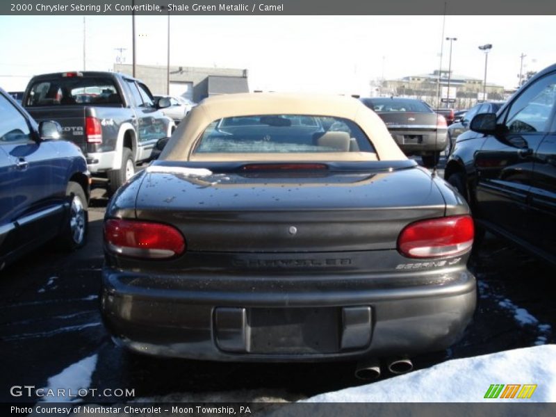 Shale Green Metallic / Camel 2000 Chrysler Sebring JX Convertible