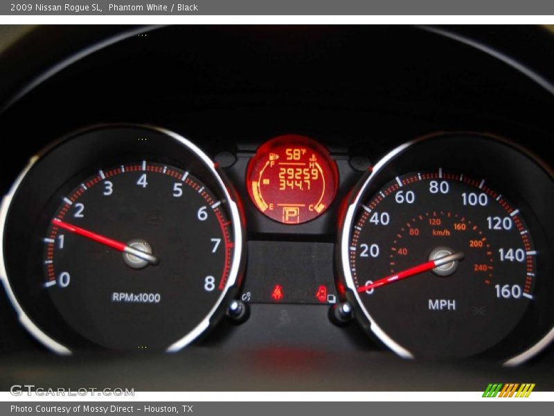 Phantom White / Black 2009 Nissan Rogue SL