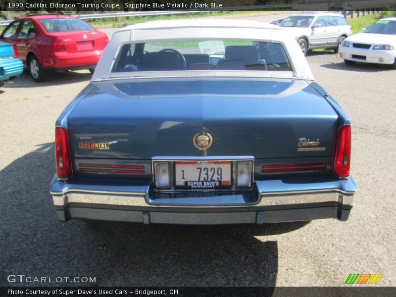 Sapphire Blue Metallic / Dark Blue 1990 Cadillac Eldorado Touring Coupe