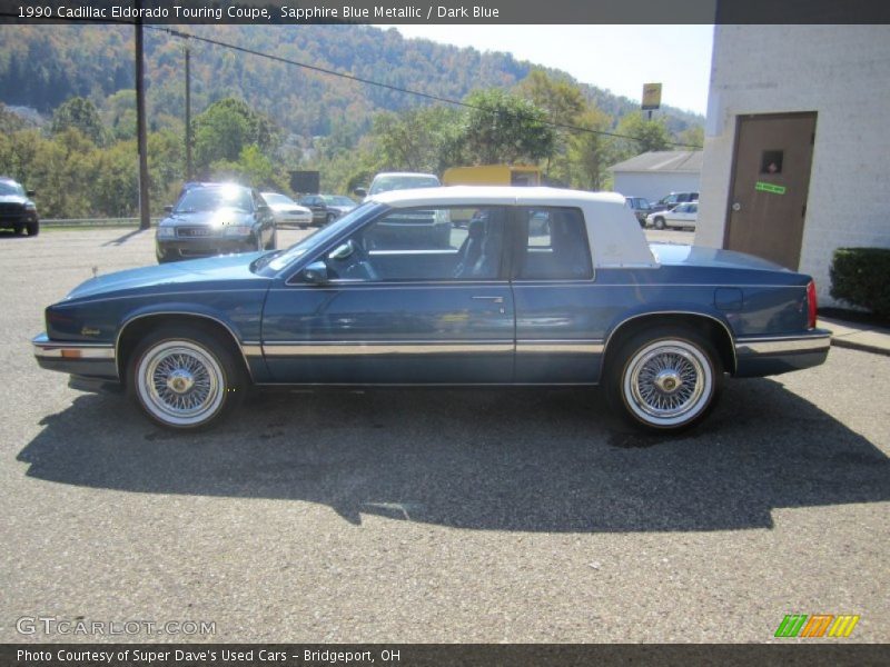 Sapphire Blue Metallic / Dark Blue 1990 Cadillac Eldorado Touring Coupe