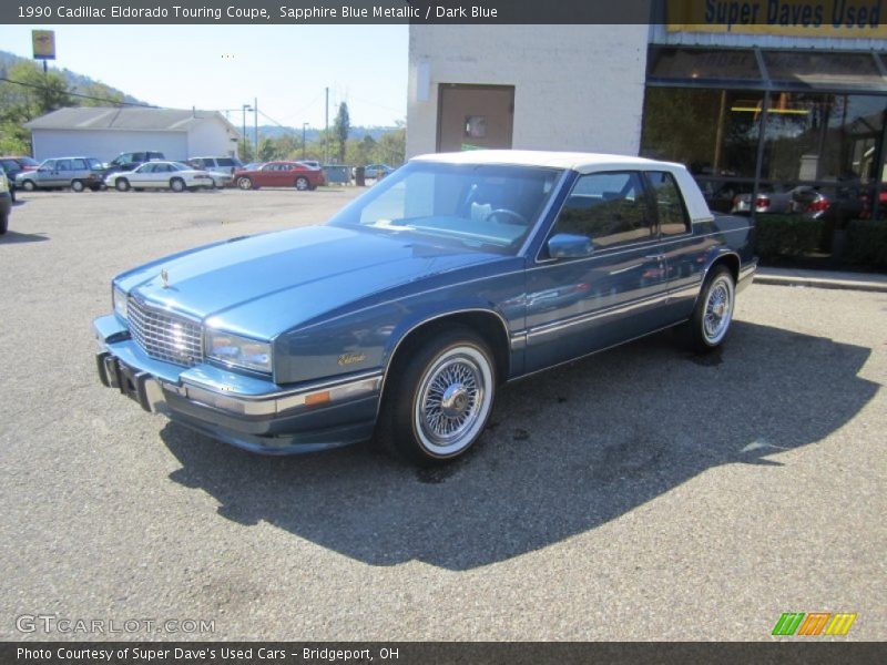 Sapphire Blue Metallic / Dark Blue 1990 Cadillac Eldorado Touring Coupe