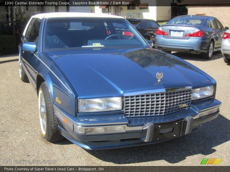 Sapphire Blue Metallic / Dark Blue 1990 Cadillac Eldorado Touring Coupe