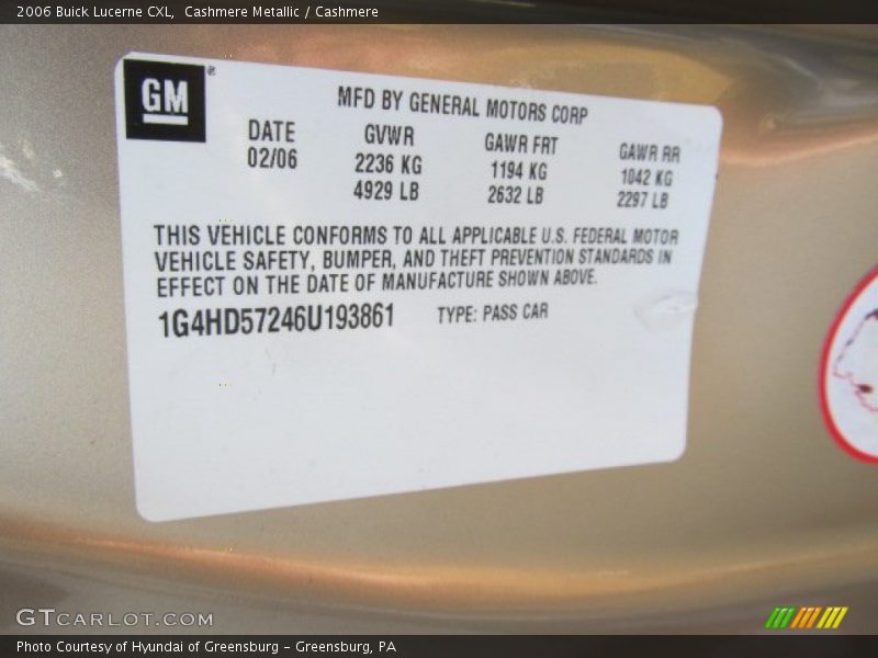 Cashmere Metallic / Cashmere 2006 Buick Lucerne CXL