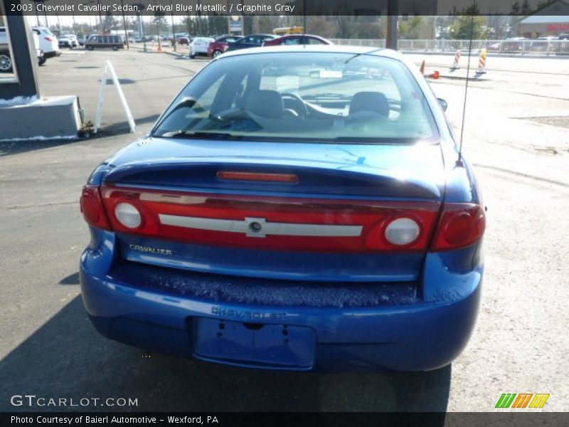 Arrival Blue Metallic / Graphite Gray 2003 Chevrolet Cavalier Sedan