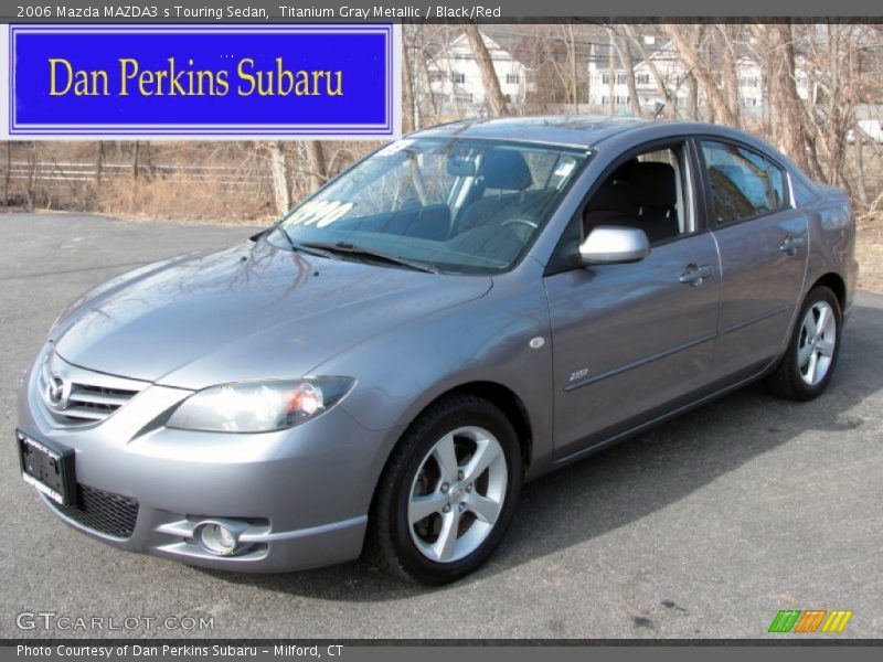Titanium Gray Metallic / Black/Red 2006 Mazda MAZDA3 s Touring Sedan
