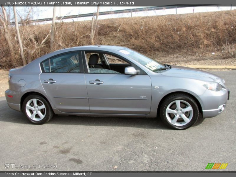 Titanium Gray Metallic / Black/Red 2006 Mazda MAZDA3 s Touring Sedan