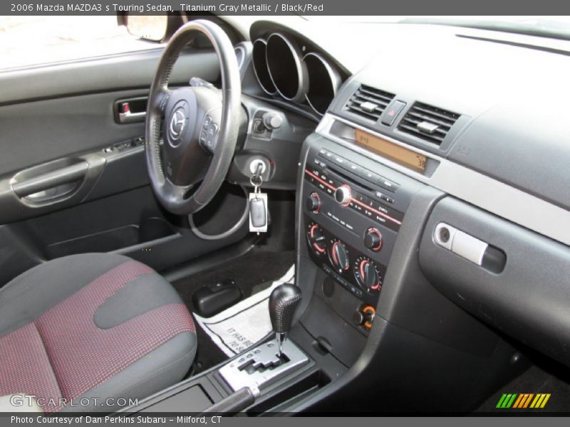 Titanium Gray Metallic / Black/Red 2006 Mazda MAZDA3 s Touring Sedan