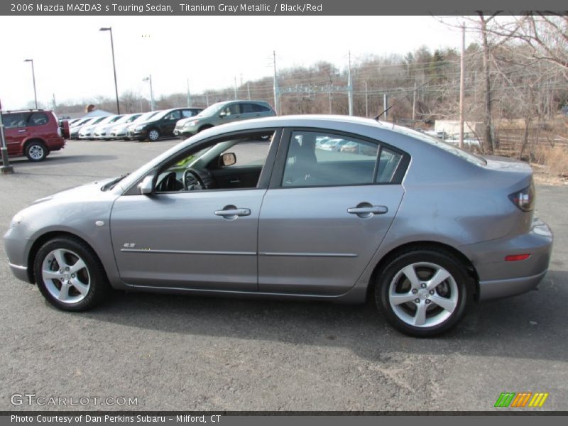 Titanium Gray Metallic / Black/Red 2006 Mazda MAZDA3 s Touring Sedan