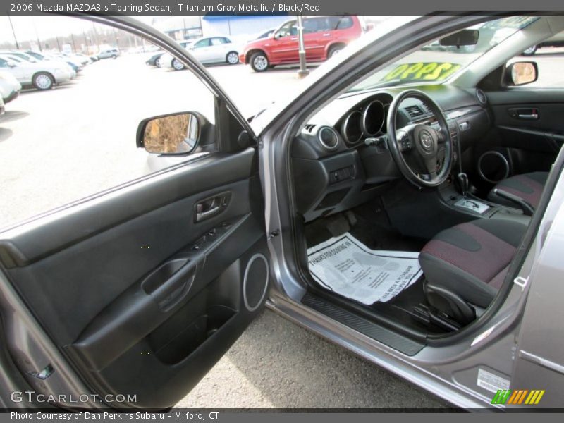 Titanium Gray Metallic / Black/Red 2006 Mazda MAZDA3 s Touring Sedan