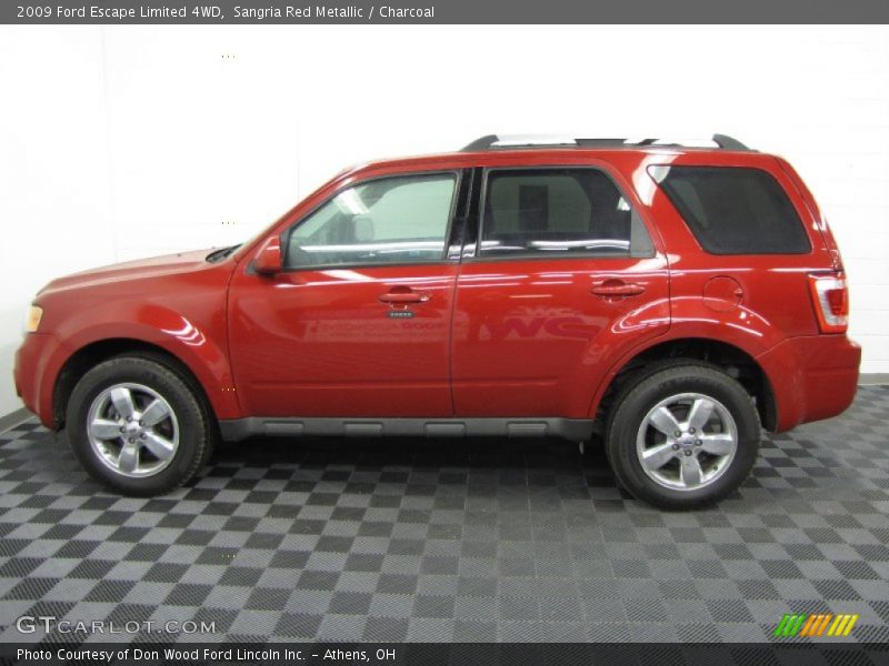 Sangria Red Metallic / Charcoal 2009 Ford Escape Limited 4WD
