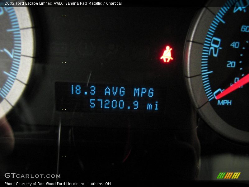 Sangria Red Metallic / Charcoal 2009 Ford Escape Limited 4WD