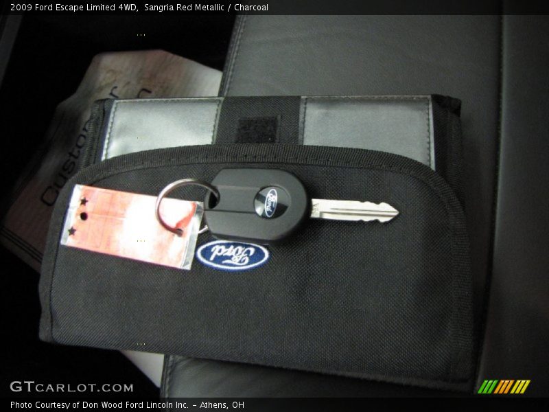 Sangria Red Metallic / Charcoal 2009 Ford Escape Limited 4WD