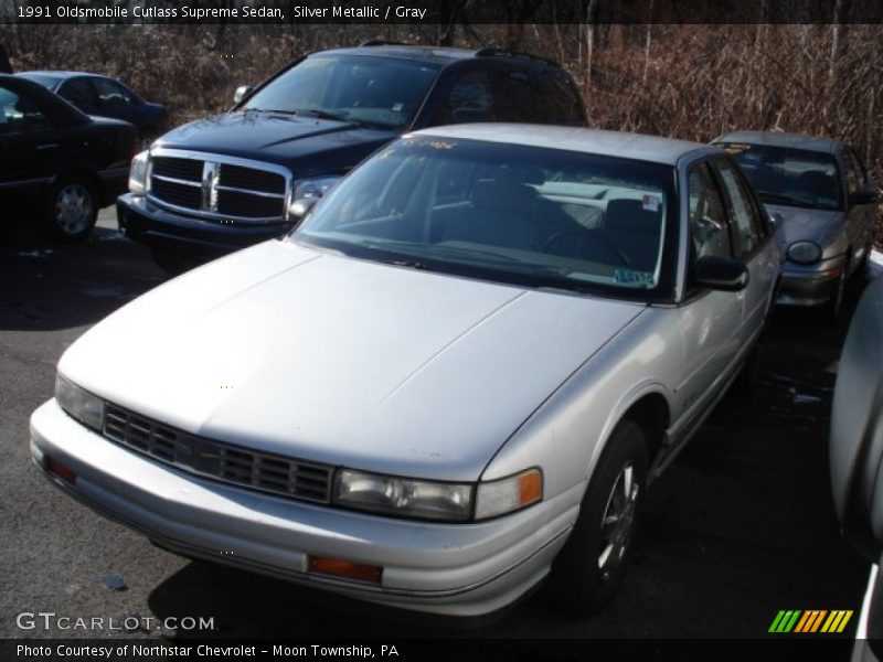 Silver Metallic / Gray 1991 Oldsmobile Cutlass Supreme Sedan