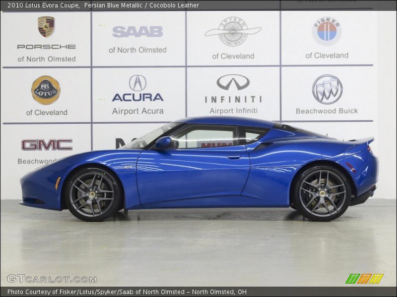 Persian Blue Metallic / Cocobolo Leather 2010 Lotus Evora Coupe