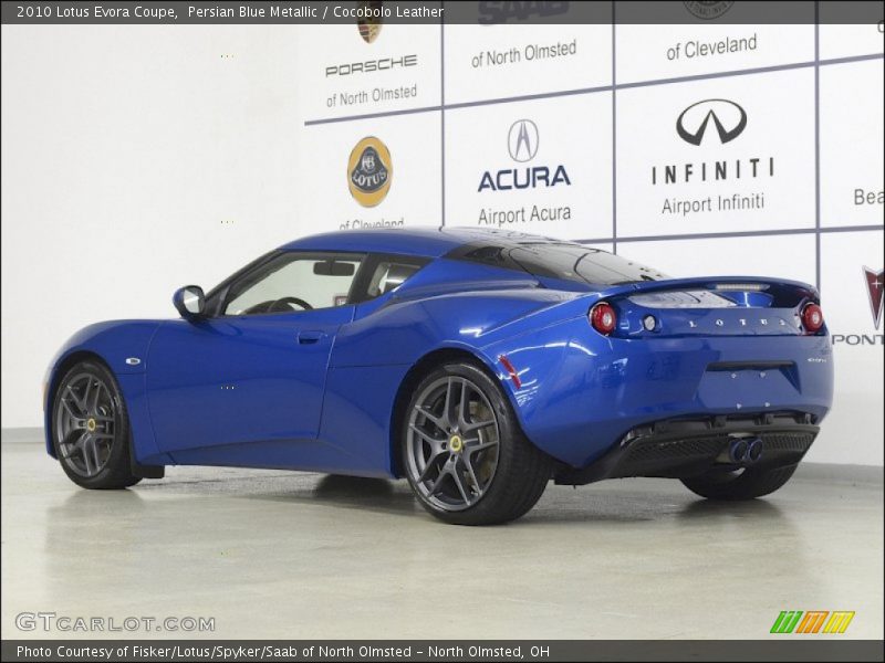 Persian Blue Metallic / Cocobolo Leather 2010 Lotus Evora Coupe