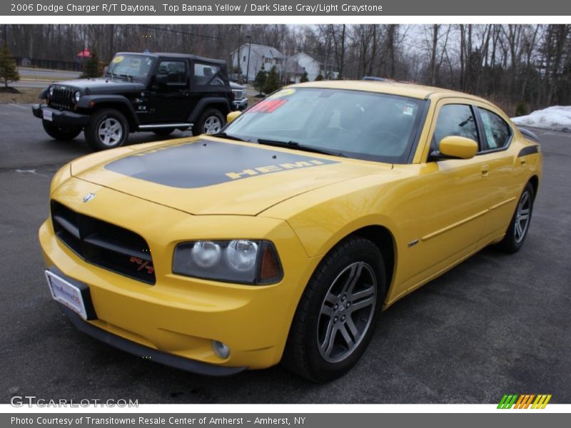 Top Banana Yellow / Dark Slate Gray/Light Graystone 2006 Dodge Charger R/T Daytona