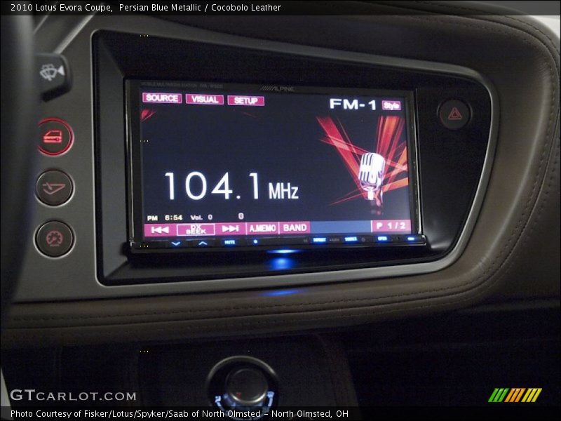 Persian Blue Metallic / Cocobolo Leather 2010 Lotus Evora Coupe