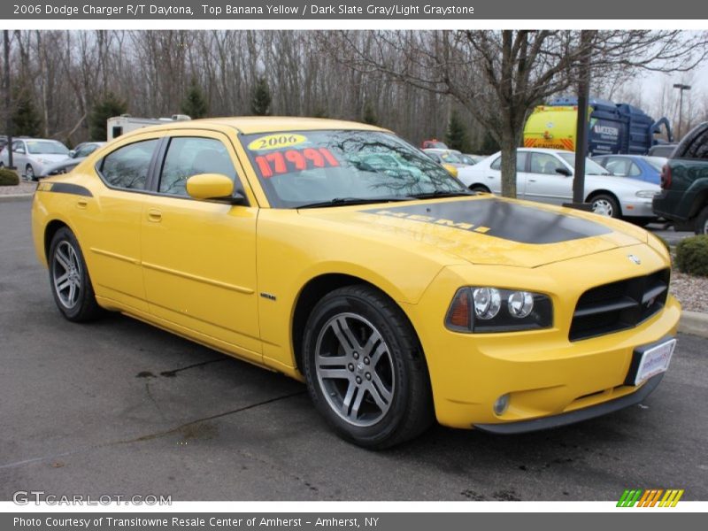 Top Banana Yellow / Dark Slate Gray/Light Graystone 2006 Dodge Charger R/T Daytona