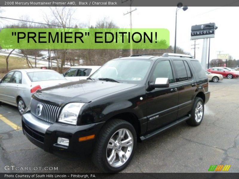 Black / Charcoal Black 2008 Mercury Mountaineer Premier AWD