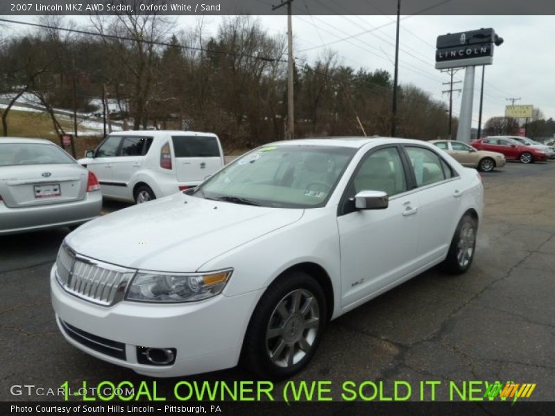 Oxford White / Sand 2007 Lincoln MKZ AWD Sedan
