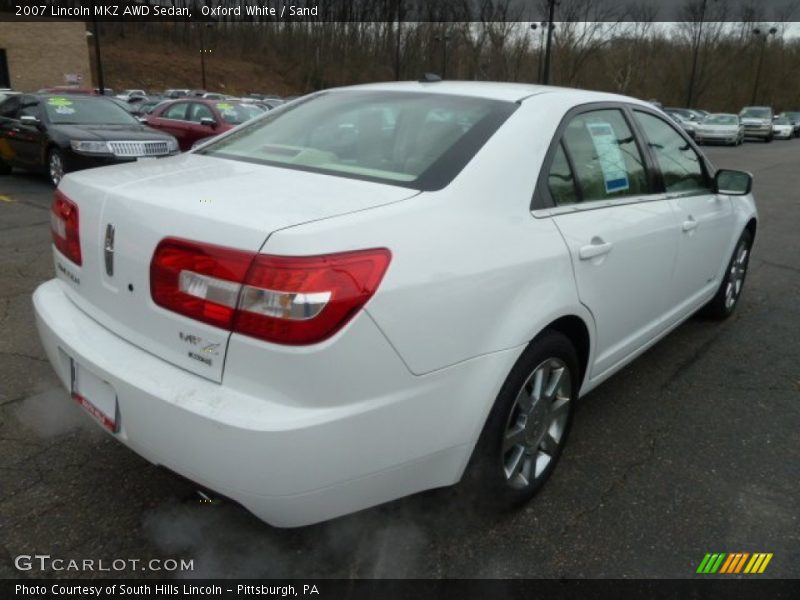 Oxford White / Sand 2007 Lincoln MKZ AWD Sedan