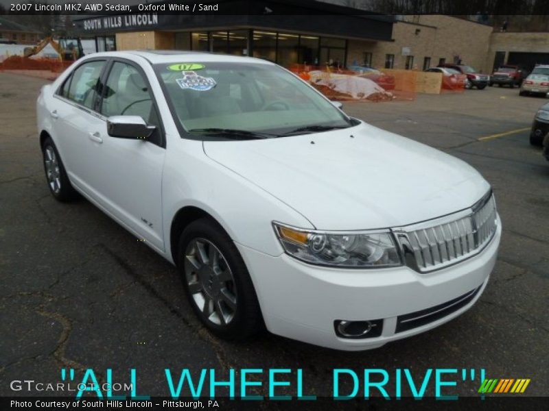 Oxford White / Sand 2007 Lincoln MKZ AWD Sedan