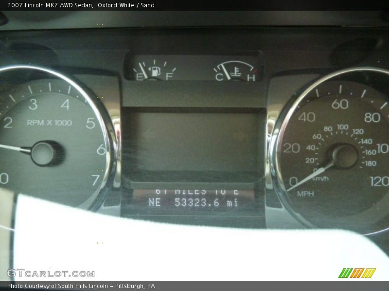 Oxford White / Sand 2007 Lincoln MKZ AWD Sedan