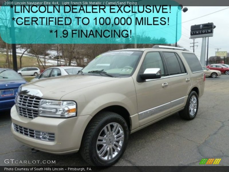 Light French Silk Metallic / Camel/Sand Piping 2008 Lincoln Navigator Elite 4x4